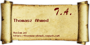Thomasz Ahmed névjegykártya